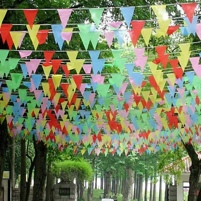 £10.89 • Buy 200M Triangle Flags Bunting Banner Pennant Festival Wedding Party Garden Decor