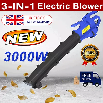 3000W Electric Air Blower Leaf Blower Dust Collector Cleaner Sweeper Garden • £48.25