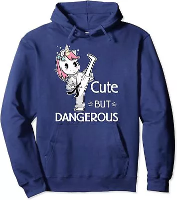 Cute But Dangerous Karate Taekwondo Unicorn Karate Unisex Hooded Sweatshirt • $34.99