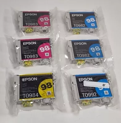 LOT 6x Epson 98 Cyan Yellow Magenta Ink T0982 T0983 T0984 T0992 • $40