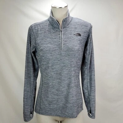 £21.14 • Buy The North Face Womens 1/4 Zip Essential Top Sz Medium Space Dye Gray Base Layer