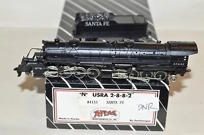 N Scale Steam Locomotive Atlas Santa Fe Ry 2-8-8-2 DOES NOT RUN **FOR REPAIR** • $46