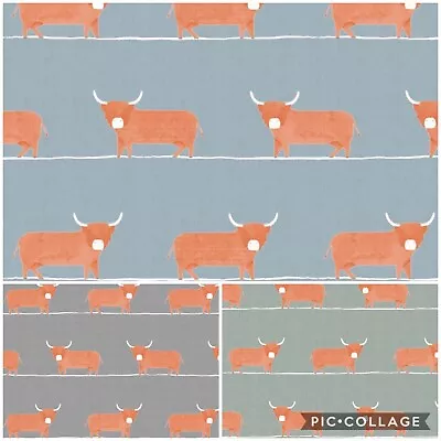 New VOYAGE-DOUGAL Cow Digital Print Cotton FabricUpholstery/Curtains/Cushions • £1.95