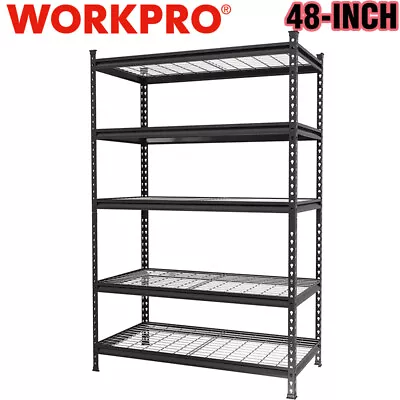 WORKPRO 48  Heavy Duty 5-Tier Metal Shelving Unit Adjustable Storage Rack Shelve • $176.99