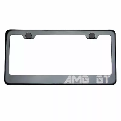 Titanium Gun Metal License Plate Frame AMG GT Laser Etched Metal Screw Cap • $54.68