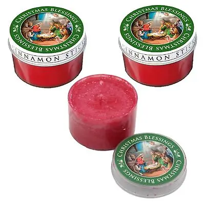 Christmas Scented Candles Set 3 Cinnamon In Nativity Holder • £11.54