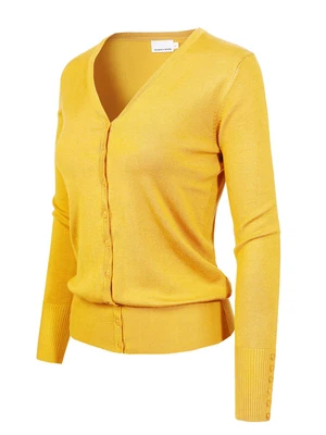 $15.99 • Buy MixMatchy Classic Button Down Long Sleeve V-Neck Soft Knit Sweater Cardigan