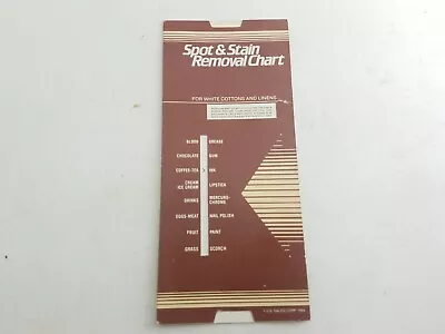 Spot And Stain Removal Chart 1984 Vintage • $18.97