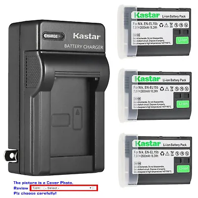 Kastar Battery Wall Charger For Nikon EN-EL15 EN-EL15b Nikon D7000 DSLR Camera • $35.99
