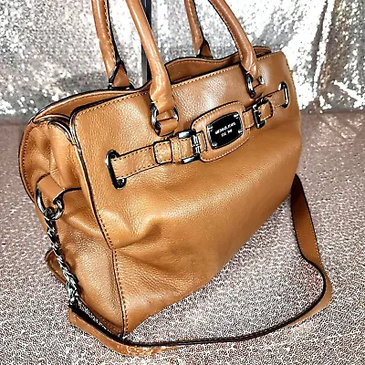 Michael Kors Women's Hamilton Satchel Handbag Purse Medium Saddle Brown W/Strap • $49.99