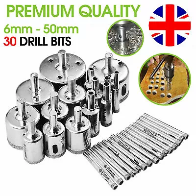 £7 • Buy 30pcs Diamond Holesaw Set Holes Saw Drill Bit Cutter Tile Glass Marble Ceramic