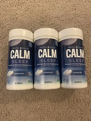 3 Natural Vitality Calm Sleep Capsules 60 Each (30 Servings Each) 11/25 • $30