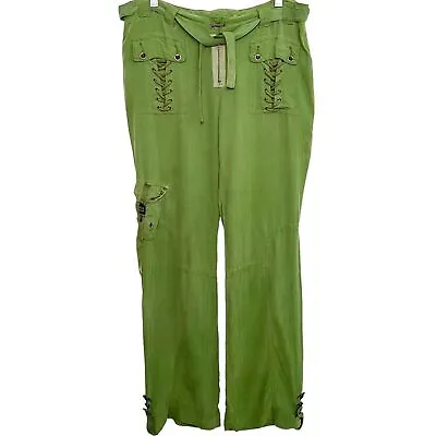 Da-nang Women’s Vintage Silk Cargo Pants Size M Green • $201.20