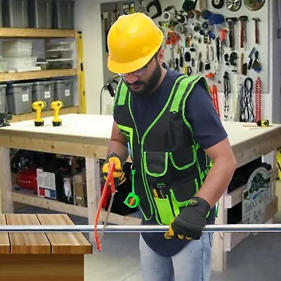 £15.95 • Buy Mens Multi Pockets Tools Holder Working Vest Carpenter Builder Electrician Vest