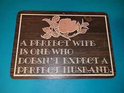 VINTAGE BAR CABIN SIGN - Perfect Wife - 1960/1970 - 8 X6  • $15