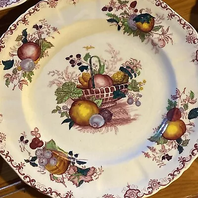 Mason's Fruit Basket Patent Ironstone England-set Of 5 Dinner Plates - 10.5  • $52.79