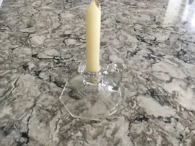 Estate Find Vintage Glass Candle Stick Holder With Handle 2 /2” Tall 4 1/2” Wide • $8.50