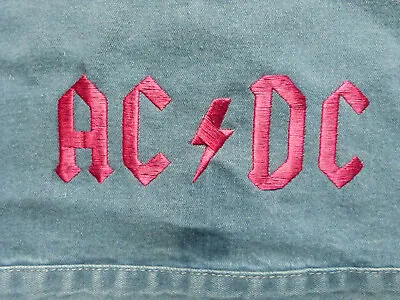 Young Girl's Embroidered Denim Battle Vest Jacket AC/DC 11-12 Y NWT Rock Metal • £19.28