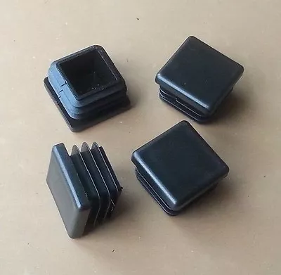 £3.79 • Buy 25x25mm Square Plastic End Caps Blanking Plugs Tube Box Section Inserts / Black