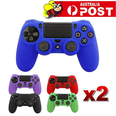 $6.95 • Buy 2x Soft Silicone SKIN Gel Cover Case For Sony Playstation PS4 PS 4 Controller