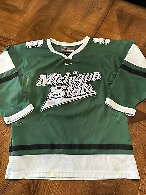 Vintage Michigan State Spartans Nike Bauer Green Hockey Jersey Size M / Medium • $55