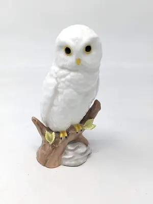 Maruri Masterpiece Enesco White Bone China Owl On Tree Branch Bird Figurine 1975 • $25