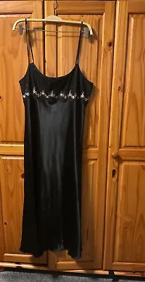 Beautiful ‘zara’  Sheer Poly Chiffon Negligee/ Chemise Size 18/20 Black • £8