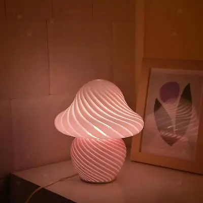 £31.51 • Buy Cute Mushroom Table Lamp Glass Desk Light Night Light USB For Office Living Room