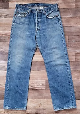 Levis 501 Jeans Mens 32x31.5 Blue Denim Button Fly Straight Leg Vintage Y2K • $31.50