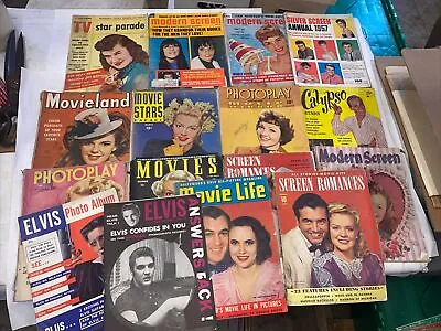 Lot Of 16 Vintage Movie Magazines Movie Album Stars Photoplay Elvis Hollywood • $79.95