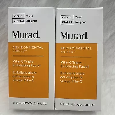 2 Pc - Murad Environmental Shield Vita-C Triple Exfoliating Facial 0.33 Fl.oz Ea • $15.99