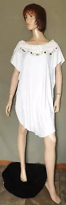 Vintage Cole Of California White Shell Beach Cover Up M One Size Sea Shells • $39