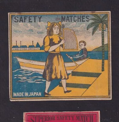 Old    Matchbox  Label  Packet China  Japan BN166570 Ship Woman  Man • $5.99