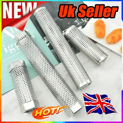 BBQ Grill Pellet Smoker Tube 6/12'' Hot Cold Smoke Generator Stainless Steel QS • £7.33