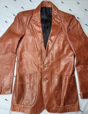 Vintage Scully Leatherwear Western Jacket Size 38 Long Supple Red Leather • $105.28