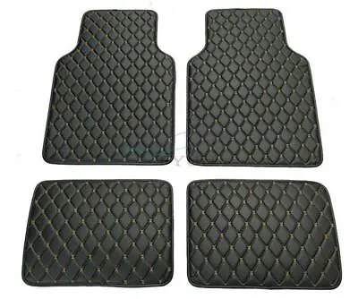 4Pcs Black PU Leather Universal Car Floor Mats Carpets Auto Interior Accessories • $31.85