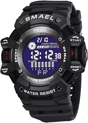 Mens Digital Sports Watch Large Face Waterproof Military Watches For Men • $43.99