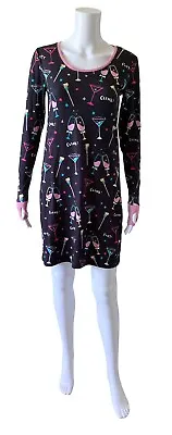 NITE NITE MUNKI MUNKI Womens Size XS Party Wine Long Sleeve Night Gown Pajamas • $19.99