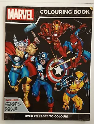 MARVEL Colouring Book 23 Pages Paperback Wolverine Cut Out Mask • $12.99