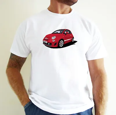 $16.54 • Buy Fiat 500 Abarth Car Art T-shirt. Personalise It! 