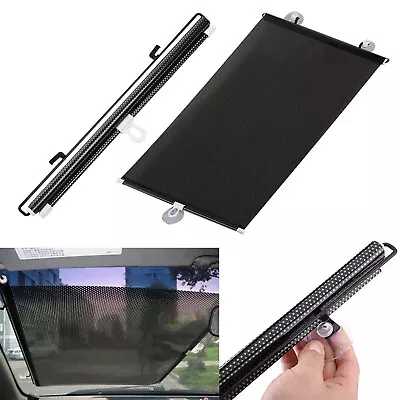 PVC Retractable Car Window Sun Shade Visor Windshield Roller Blind 125cm X 45cm • £6.01