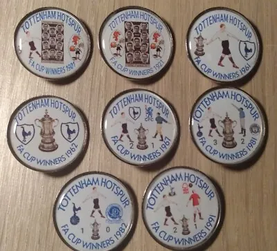 Set Of Retro Tottenham Hotspur Fa Cup Winners Pin Badges 1901 To 1991. • £14.99