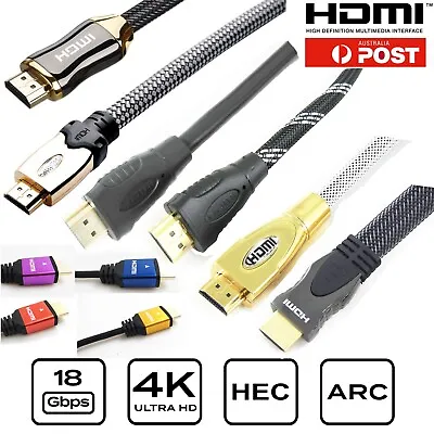 $7.50 • Buy Premium HDMI Cable V2.0 Gold Plated 3D Ultra HD 4K 2160P 1080P HEC ARC HighSpeed