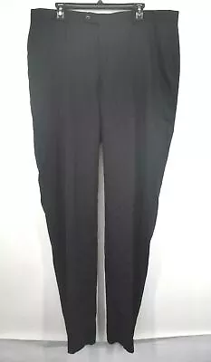 Hart Schaffner Marx Mens Black Trousers Pockets Unhemmed Zip Fly Belt Loops • $56.25