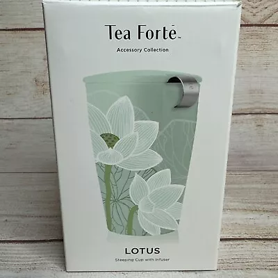 Tea Forte Lotus Steeping Cup 12oz Ceramic Tea Infuser Mug Lid • $8.96