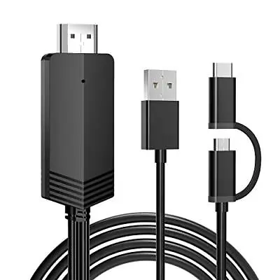 Cable Adaptador MHL Micro USB C HDMI 1080 HD TV Para Telefono Celular Negro • $32.52