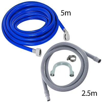 Dishwasher Fill Hose Drain Hose Set 2.5m + 5m For AEG ELECTROLUX ZANUSSI • £15.99