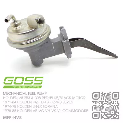 Goss 7psi Fuel Pump 253 & 308 V8 Red/blue Motor [holden Hq-hj-hx-hz-wb & Monaro] • $181.50