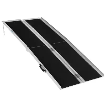 6ft Aluminum Multi-Folding Wheelchair Ramp Mobility Scooter Suitcase Threshold • $151.74