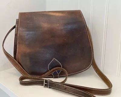 Vintage Moroccan Leather Saddle Bag Cross Body • $35